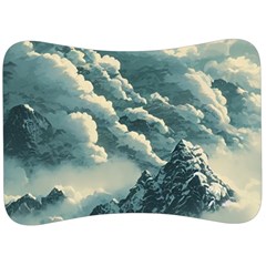 Mountains Alps Nature Clouds Sky Fresh Air Art Velour Seat Head Rest Cushion by Pakemis