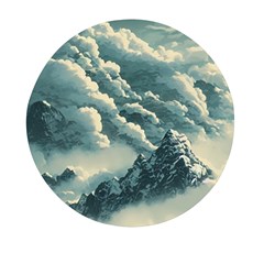 Mountains Alps Nature Clouds Sky Fresh Air Art Mini Round Pill Box by Pakemis