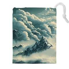 Mountains Alps Nature Clouds Sky Fresh Air Art Drawstring Pouch (5xl) by Pakemis