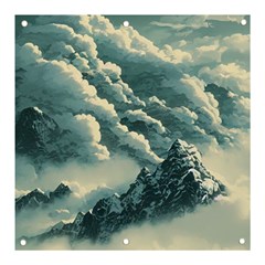 Mountains Alps Nature Clouds Sky Fresh Air Art Banner And Sign 3  X 3  by Pakemis