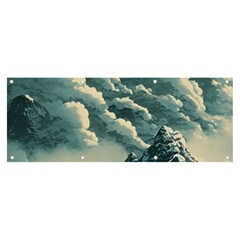 Mountains Alps Nature Clouds Sky Fresh Air Art Banner And Sign 8  X 3  by Pakemis