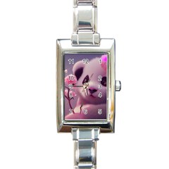 Panda Endangered Protected Bamboo National Treasure Rectangle Italian Charm Watch by Pakemis