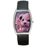 Panda Endangered Protected Bamboo National Treasure Barrel Style Metal Watch Front