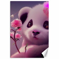 Panda Endangered Protected Bamboo National Treasure Canvas 20  X 30  by Pakemis