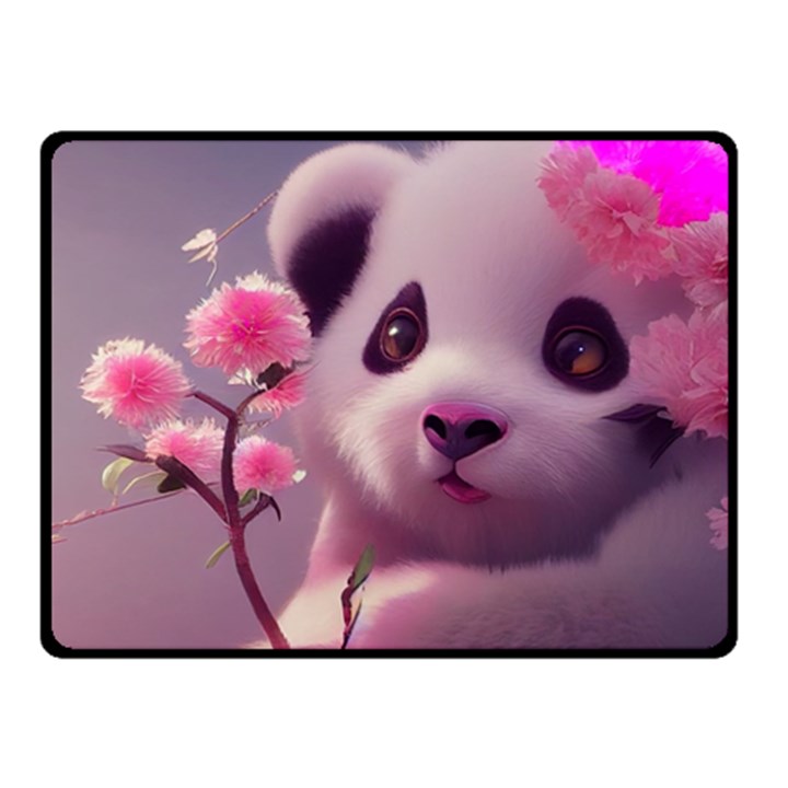 Panda Endangered Protected Bamboo National Treasure Fleece Blanket (Small)