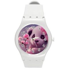 Panda Endangered Protected Bamboo National Treasure Round Plastic Sport Watch (m) by Pakemis