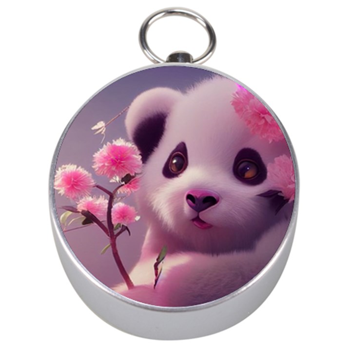 Panda Endangered Protected Bamboo National Treasure Silver Compasses