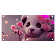 Panda Endangered Protected Bamboo National Treasure Banner And Sign 6  X 3  by Pakemis