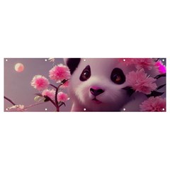 Panda Endangered Protected Bamboo National Treasure Banner And Sign 12  X 4  by Pakemis