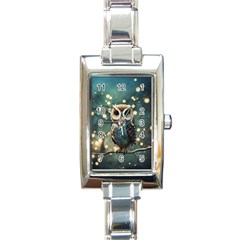 Owl Bird Bird Of Prey Ornithology Animal Rectangle Italian Charm Watch by Pakemis