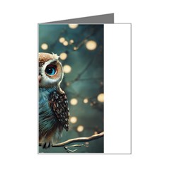 Owl Bird Bird Of Prey Ornithology Animal Mini Greeting Card by Pakemis