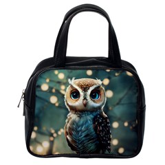 Owl Bird Bird Of Prey Ornithology Animal Classic Handbag (one Side) by Pakemis