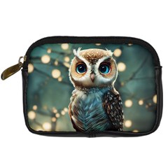 Owl Bird Bird Of Prey Ornithology Animal Digital Camera Leather Case by Pakemis