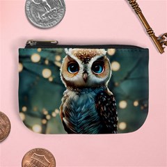 Owl Bird Bird Of Prey Ornithology Animal Mini Coin Purse by Pakemis