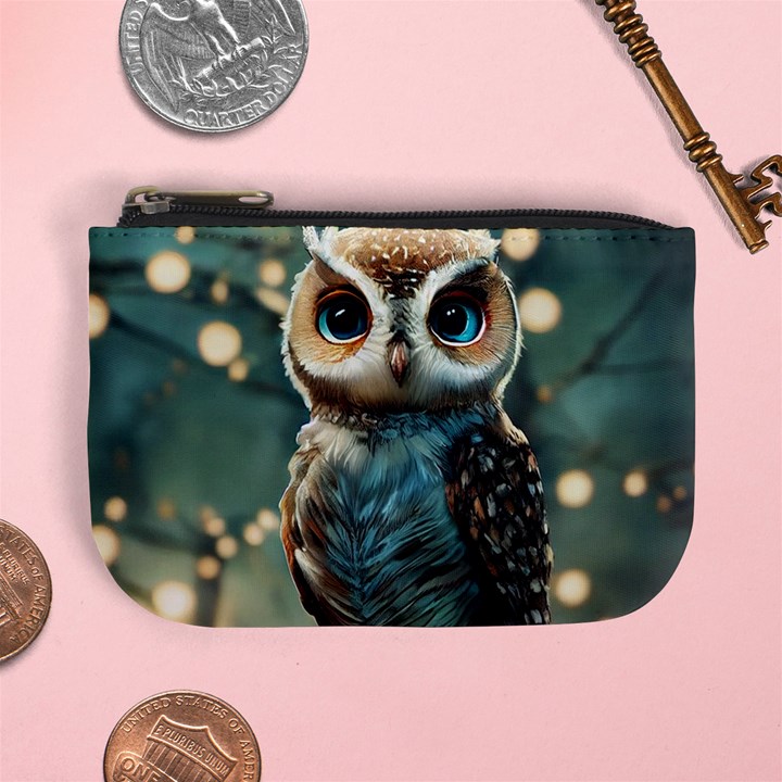 Owl Bird Bird Of Prey Ornithology Animal Mini Coin Purse