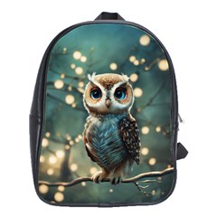 Owl Bird Bird Of Prey Ornithology Animal School Bag (large) by Pakemis