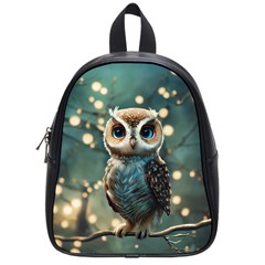 Owl Bird Bird Of Prey Ornithology Animal School Bag (small) by Pakemis