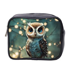 Owl Bird Bird Of Prey Ornithology Animal Mini Toiletries Bag (two Sides) by Pakemis