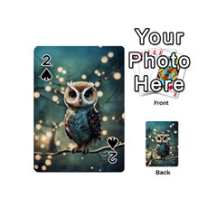 Owl Bird Bird Of Prey Ornithology Animal Playing Cards 54 Designs (mini) by Pakemis