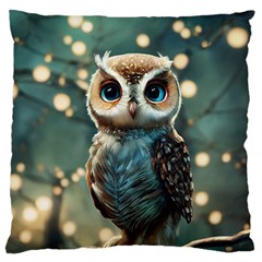 Owl Bird Bird Of Prey Ornithology Animal Large Cushion Case (one Side) by Pakemis