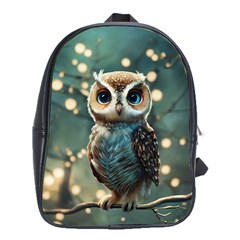 Owl Bird Bird Of Prey Ornithology Animal School Bag (xl) by Pakemis