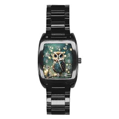 Owl Bird Bird Of Prey Ornithology Animal Stainless Steel Barrel Watch by Pakemis