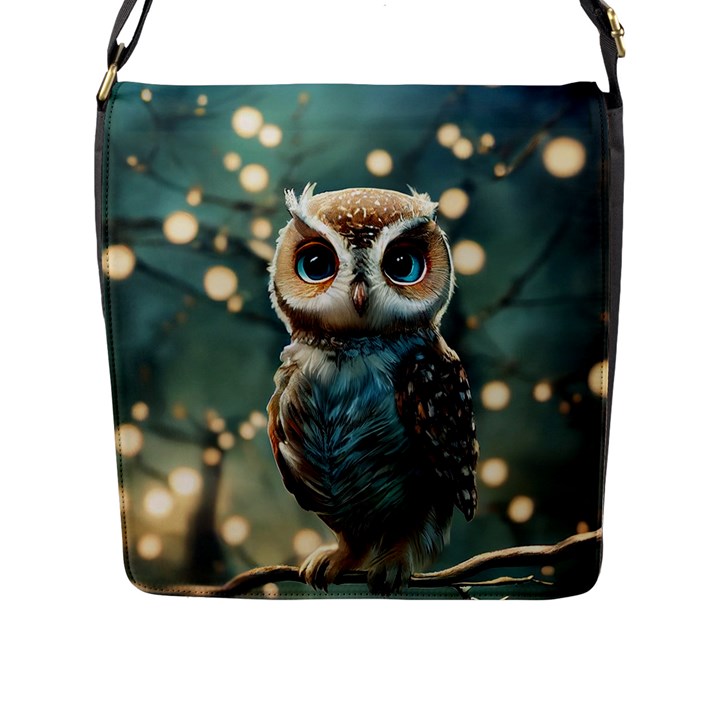 Owl Bird Bird Of Prey Ornithology Animal Flap Closure Messenger Bag (L)