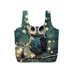 Owl Bird Bird Of Prey Ornithology Animal Full Print Recycle Bag (s) by Pakemis