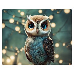 Owl Bird Bird Of Prey Ornithology Animal Double Sided Flano Blanket (medium) by Pakemis