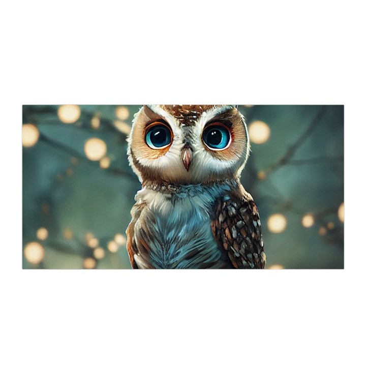 Owl Bird Bird Of Prey Ornithology Animal Satin Wrap 35  x 70 