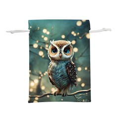 Owl Bird Bird Of Prey Ornithology Animal Lightweight Drawstring Pouch (s) by Pakemis