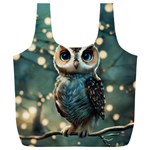 Owl Bird Bird Of Prey Ornithology Animal Full Print Recycle Bag (XXL) Front