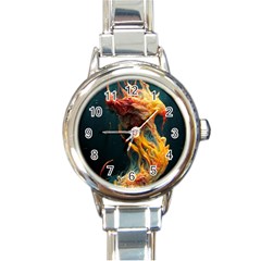 Flame Deep Sea Underwater Creature Wild Round Italian Charm Watch by Pakemis