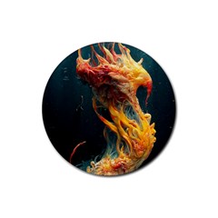 Flame Deep Sea Underwater Creature Wild Rubber Coaster (round) by Pakemis