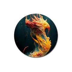 Flame Deep Sea Underwater Creature Wild Magnet 3  (round) by Pakemis