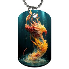 Flame Deep Sea Underwater Creature Wild Dog Tag (one Side) by Pakemis