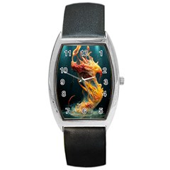 Flame Deep Sea Underwater Creature Wild Barrel Style Metal Watch by Pakemis