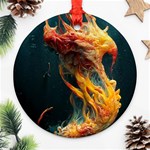 Flame Deep Sea Underwater Creature Wild Round Ornament (Two Sides) Front