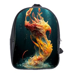 Flame Deep Sea Underwater Creature Wild School Bag (large) by Pakemis