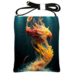 Flame Deep Sea Underwater Creature Wild Shoulder Sling Bag by Pakemis