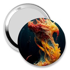 Flame Deep Sea Underwater Creature Wild 3  Handbag Mirrors by Pakemis