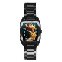 Flame Deep Sea Underwater Creature Wild Stainless Steel Barrel Watch by Pakemis