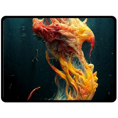 Flame Deep Sea Underwater Creature Wild Double Sided Fleece Blanket (large) by Pakemis