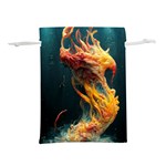 Flame Deep Sea Underwater Creature Wild Lightweight Drawstring Pouch (L) Back