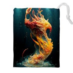 Flame Deep Sea Underwater Creature Wild Drawstring Pouch (5xl) by Pakemis