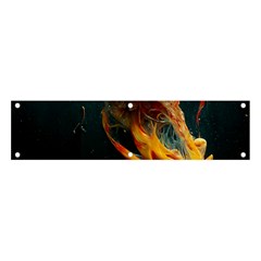 Flame Deep Sea Underwater Creature Wild Banner And Sign 4  X 1  by Pakemis