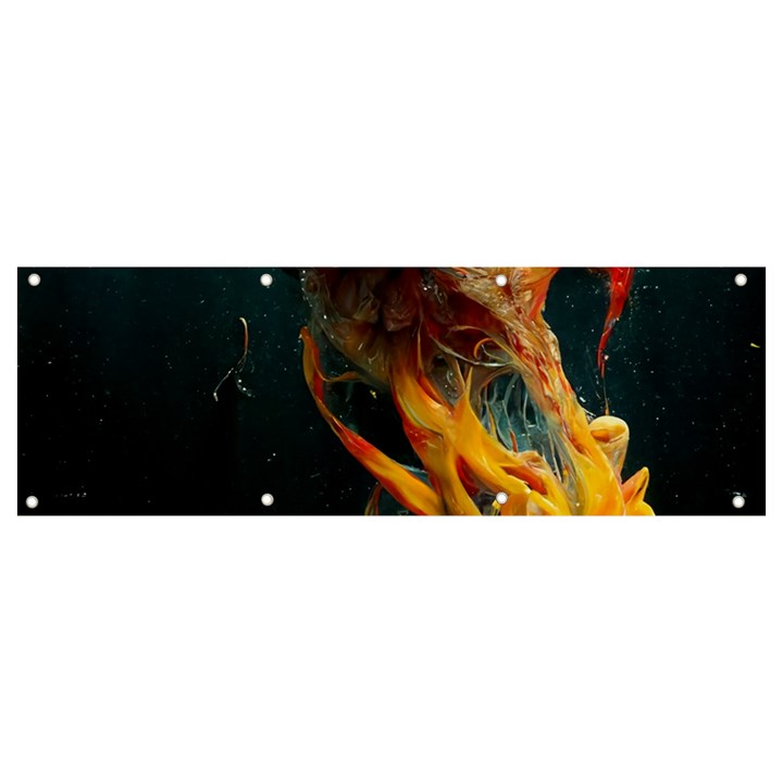 Flame Deep Sea Underwater Creature Wild Banner and Sign 9  x 3 