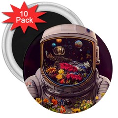 Astronaut Universe Planting Flowers Cosmos Jpg 3  Magnets (10 pack) 