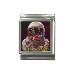 Astronaut Universe Planting Flowers Cosmos Jpg Italian Charm (13mm)