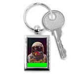 Astronaut Universe Planting Flowers Cosmos Jpg Key Chain (Rectangle) Front